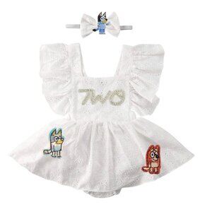 Bluey Dress Bluey Second Birthday Romper Bingo Clothes Bluey outfit Smash Cake